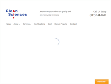 Tablet Screenshot of cleanairsciences.com
